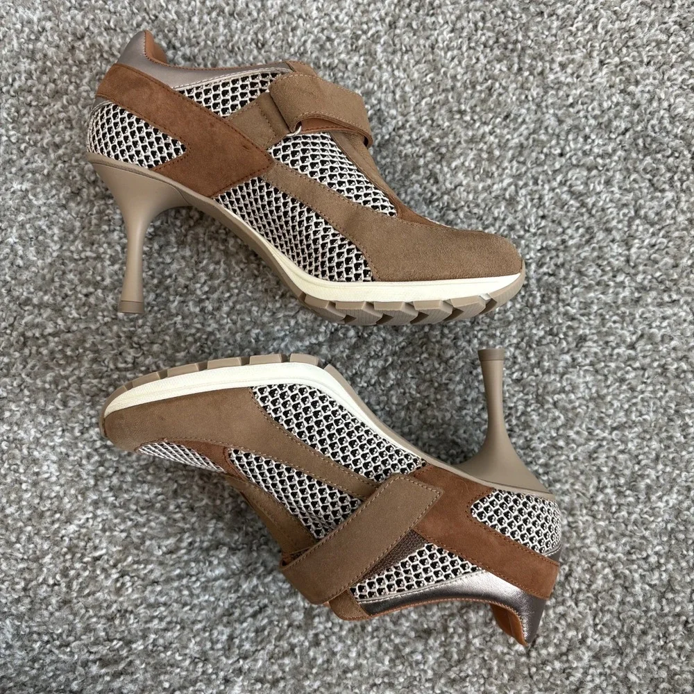 SNEEX The Tepper Beige Hy Heels Size 6 Women's Sneakers Pumps Spain Mesh Leather
